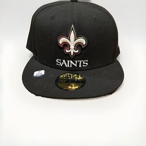 New Orleans Saints Crucial Catch Hat Mens 7 3/4 Black New Era Fitted Cap NFL